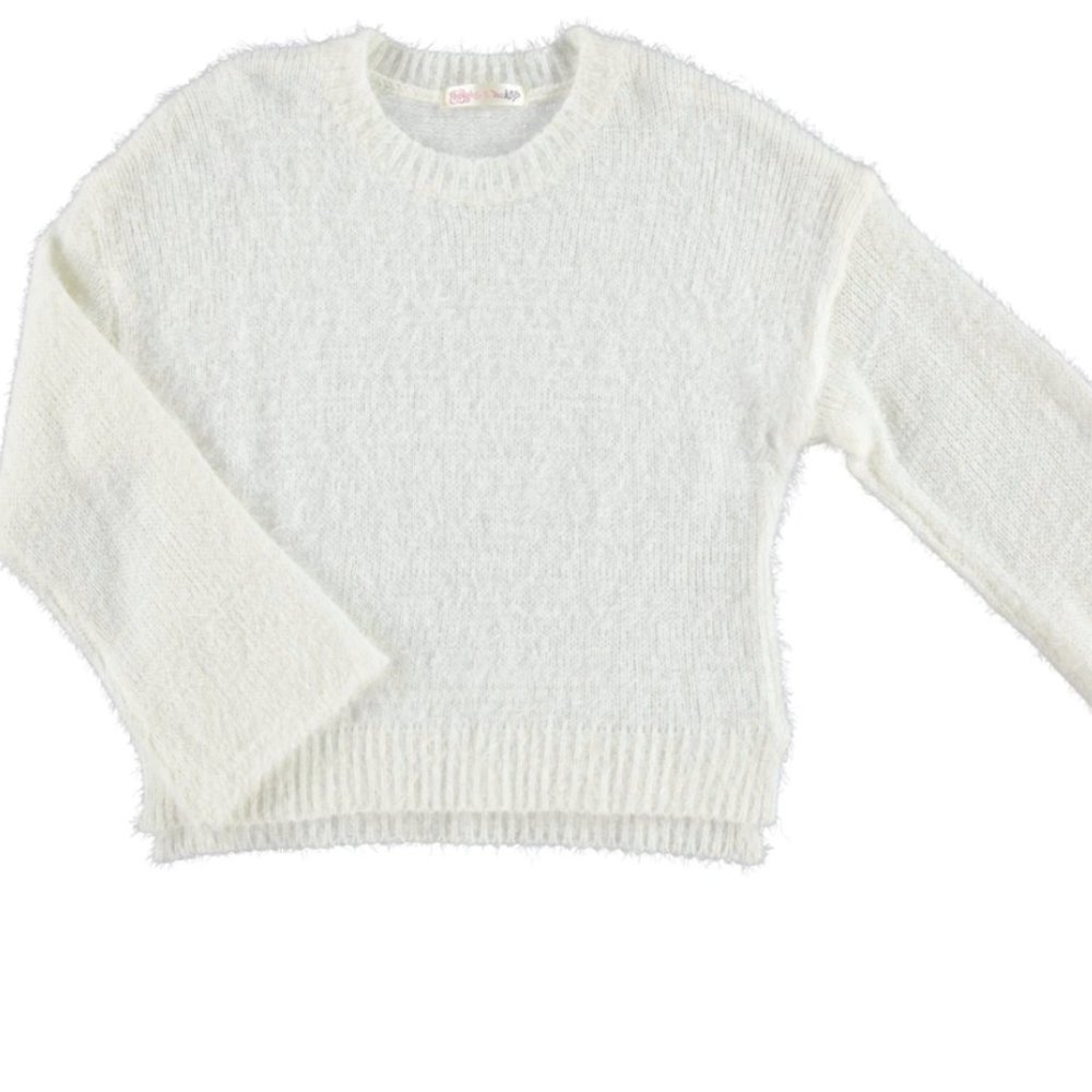 White fuzzy sweater